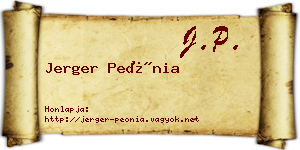 Jerger Peónia névjegykártya